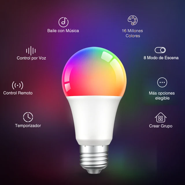 E26 New Design Smart Light Bulb RGB Colorful Smart Lamp 7W 9W 10W White/Warm White/RGB AC100-130V 50/60HZ