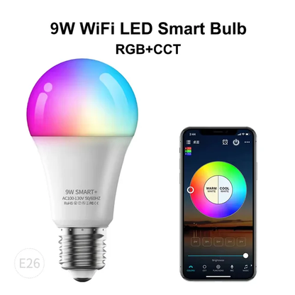 E26 New Design Smart Light Bulb RGB Colorful Smart Lamp 7W 9W 10W White/Warm White/RGB AC100-130V 50/60HZ