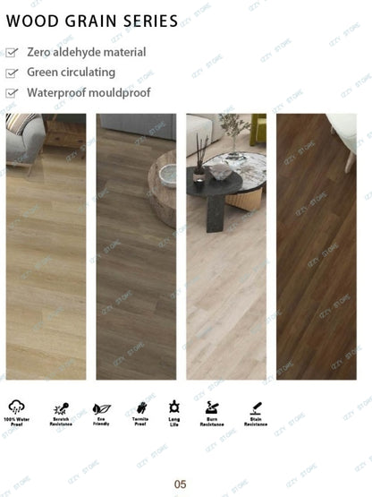 SXW001 High Quality SPC Flooring with Wear Layer  WaterProof Modern Interlock PVC Flooring  Self-lock Wood Grain Style