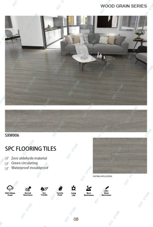 SXW006 High Quality SPC Flooring with Wear Layer  WaterProof Modern Interlock PVC Flooring  Self-lock Wood Grain Style